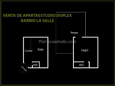 Apartaestudio en venta en La Salle, Bogotá, 44 m² · foto 2 de 14