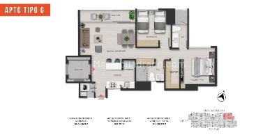 Apartamento de 2 alcobas en venta en Laureles, Medellín, 66 m² · foto 6 de 17