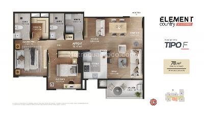 Apartamento de 2 alcobas en venta en La Asomadera 2, Medellín, 78 m² · foto 11 de 13