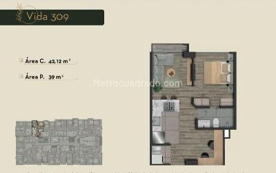 Apartamento de 2 alcobas en venta en Santa Barbara Occidental, Bogotá, 62 m² · foto 2 de 10