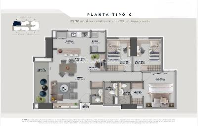 Apartamento de 3 alcobas en venta en Las Lomitas, Sabaneta, 90 m² · foto 4 de 17
