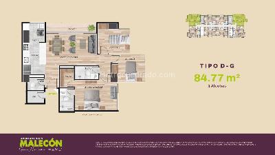 Apartamento de 3 alcobas en venta en San Nicolas, Rionegro, 85 m² · foto 10 de 12
