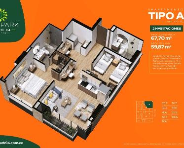 Apartaestudio en venta en Chico Norte Iii, Bogotá, 59 m² · foto 8 de 11