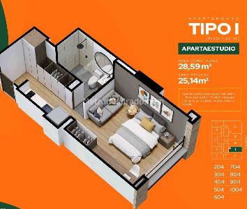 Apartaestudio en venta en Chico Norte Iii, Bogotá, 59 m² · foto 10 de 11