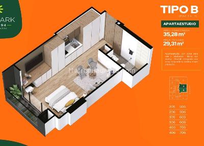 Apartaestudio en venta en Chico Norte Iii, Bogotá, 59 m² · foto 9 de 11