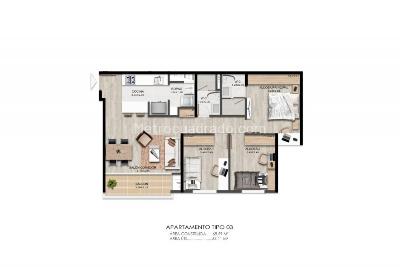 Apartamento de 3 alcobas en venta en Barro Blanco, Rionegro, 69 m² · foto 8 de 13