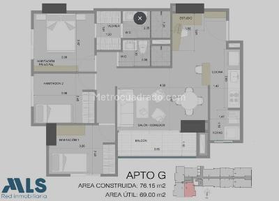Apartamento de 3 alcobas en venta en San Jose Obrero, Bello, 76 m² · foto 7 de 8