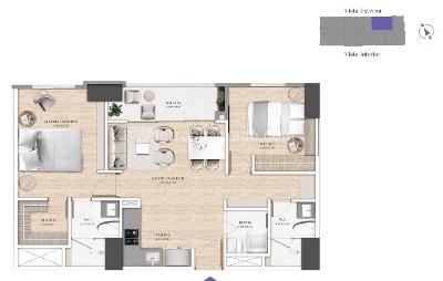 Apartamento de 2 alcobas en venta en Envigado, Envigado, 67 m² · foto 12 de 12