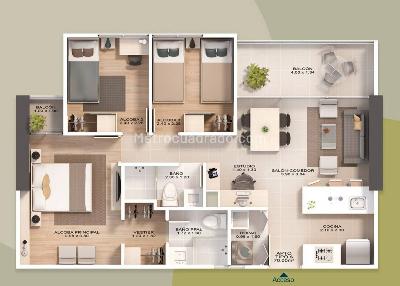 Apartaestudio en venta en Ancon Sur, Sabaneta, 70 m² · foto 2 de 7
