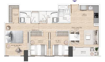 Apartamento de 3 alcobas en venta en Envigado, Envigado, 71 m² · foto 11 de 12
