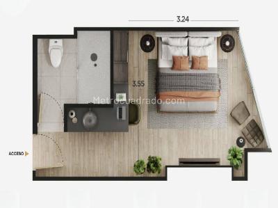 Apartaestudio en venta en Las Palmas, Medellín, 25 m² · foto 7 de 10