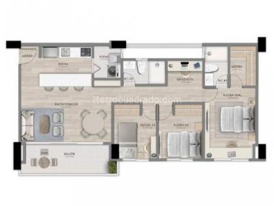 Apartamento de 3 alcobas en venta en Belen Fatima, Medellín, 87 m² · foto 12 de 14