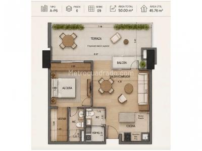 Apartamento en venta en Ciudad Del Rio, Medellín · foto 6 de 6