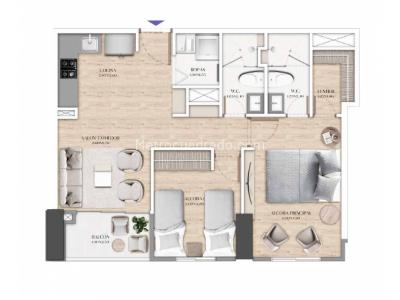 Apartamento de 2 alcobas en venta en Envigado, Medellín, 60 m² · foto 6 de 6