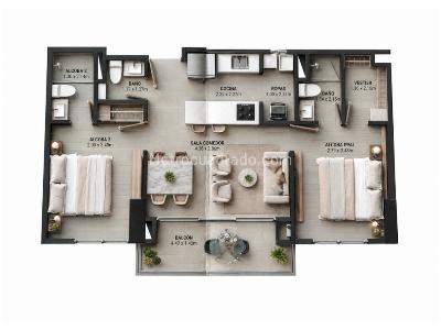 Apartamento en venta en Ciudad Del Rio, Medellín · foto 10 de 11