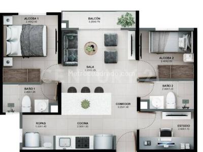 Apartamento de 2 alcobas en venta en Rionegro, Rionegro, 49 m² · foto 20 de 20