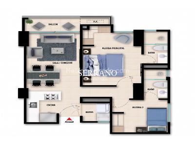 Apartamento de 2 alcobas en venta en Puerta Del Sol, Bucaramanga, 56 m² · foto 2 de 12