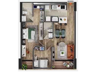 Apartamento de 2 alcobas en venta en Chico, Bogotá, 72 m² · foto 3 de 10