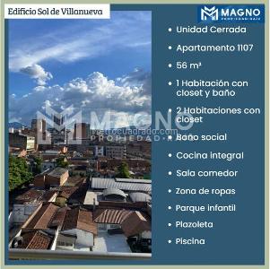 Apartamento de 3 alcobas en venta en Villanueva, Medellín, 56 m² · foto 2 de 9