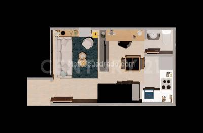 Apartamento de 1 alcoba en venta en Bonanza, Bogotá, 42 m² · foto 4 de 10