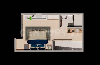 Apartamento de 1 alcoba en venta en Bonanza, Bogotá, 42 m² · foto 5 de 10