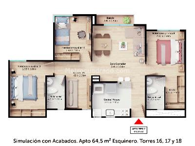 Apartamento de 3 alcobas en venta en El Pomar, Cajicá, 60 m² · foto 5 de 13