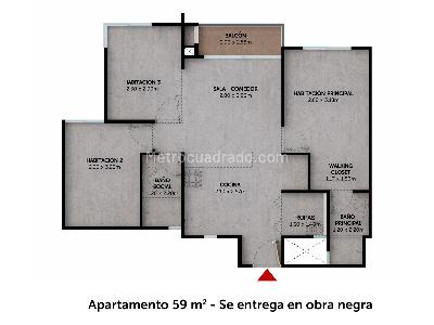 Apartamento de 3 alcobas en venta en Km 1.5 Vía Cajicá – Zipaquirá, Cajicá, 54 m² · foto 14 de 16