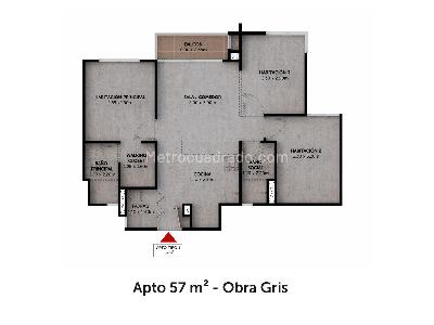 Apartamento de 3 alcobas en venta en Km 1.5 Vía Cajicá – Zipaquirá, Cajicá, 52 m² · foto 14 de 14