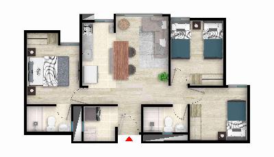 Apartamento de 3 alcobas en venta en Palos Verdes, Tunja, 49 m² · foto 3 de 3