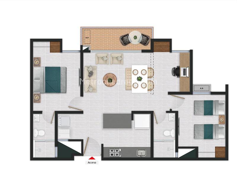Piso – Barranquilla, Villa Campestre, Puerto Colombia - Vista 3