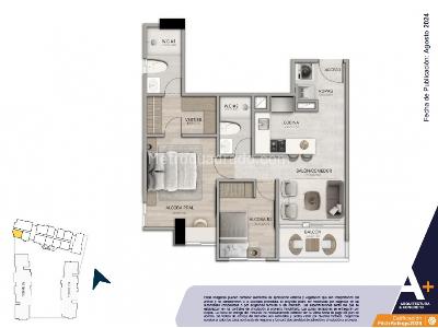 Apartamento de 2 alcobas en venta en Guayabal, Medellín, 58 m² · foto 2 de 13