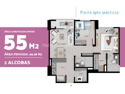 Apartamento de 2 alcobas en venta en Sabaneta, Sabaneta, 67 m² · foto 10 de 13