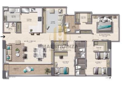 Apartamento de 3 alcobas en venta en Altos Del Poblado, Medellín, 128 m² · foto 19 de 19