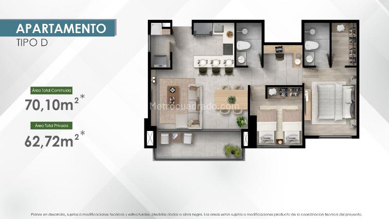 Piso – Envigado, El Trianon, Valle de Aburrá - Vista 2