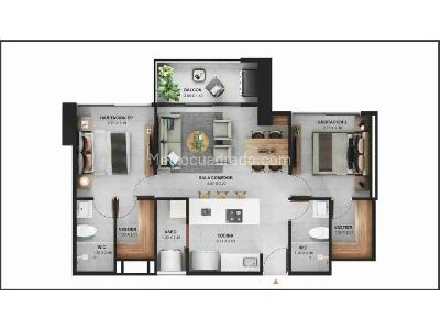 Apartamento de 2 alcobas en venta en San Jose, Sabaneta, 66 m² · foto 13 de 13
