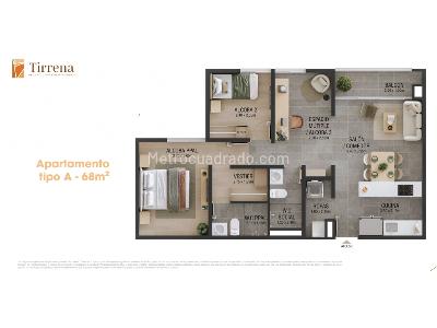 Apartamento de 3 alcobas en venta en Loma De San Jose, Sabaneta, 68 m² · foto 10 de 13