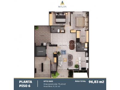 Apartamento de 3 alcobas en venta en Belen Alameda, Medellín, 85 m² · foto 3 de 8