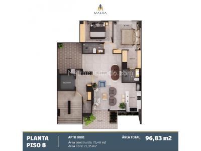 Apartamento de 3 alcobas en venta en Belen Alameda, Medellín, 85 m² · foto 4 de 8