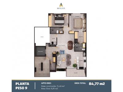Apartamento de 3 alcobas en venta en Belen Alameda, Medellín, 85 m² · foto 5 de 8