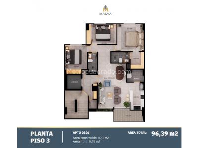 Apartamento de 3 alcobas en venta en Belen Alameda, Medellín, 85 m² · foto 6 de 8