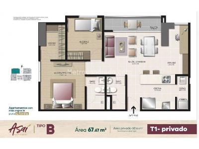 Apartamento de 2 alcobas en venta en Suramerica, Itagüí, 60 m² · foto 8 de 11