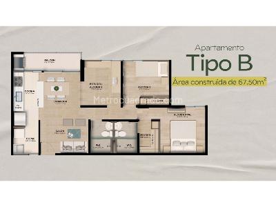 Apartamento de 3 alcobas en venta en Las Antillas, Envigado, 68 m² · foto 2 de 14