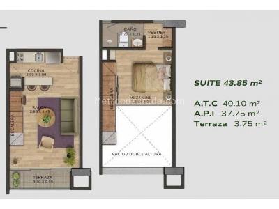 Apartaestudio en venta en La Floresta, Medellín, 44 m² · foto 10 de 11