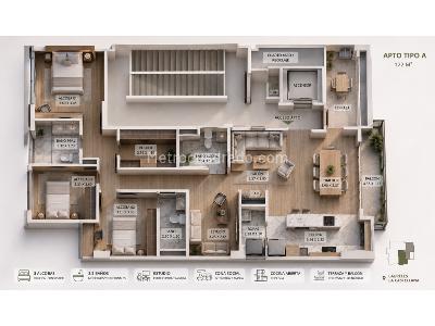 Apartamento de 3 alcobas en venta en La Castellana, Medellín, 110 m² · foto 5 de 6