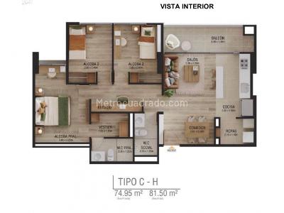 Apartamento en venta en Rodeo Alto, Medellín · foto 5 de 13