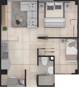Apartamento de 2 alcobas en venta en Comuneros, Bucaramanga, 42 m² · foto 2 de 4