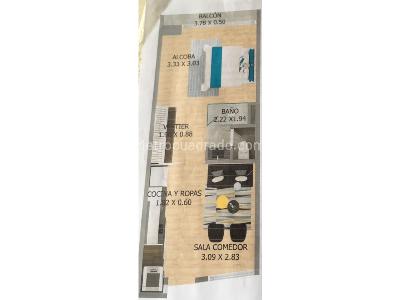 Apartamento de 1 alcoba en venta en Norte Avenida Centenario, Armenia, 38 m² · foto 8 de 13