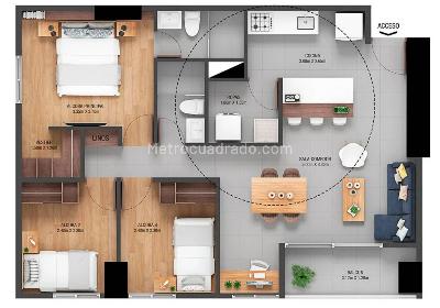 Apartamento de 3 alcobas en venta en Santa Ana, Bello, 75 m² · foto 11 de 19