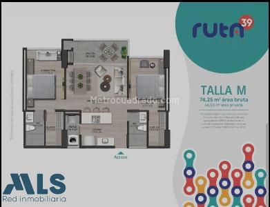 Apartamento de 2 alcobas en venta en San Nicolas, Rionegro, 74 m² · foto 5 de 8