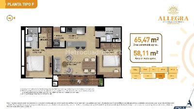 Apartamento de 2 alcobas en venta en Barro Blanco, Rionegro, 65 m² · foto 2 de 20